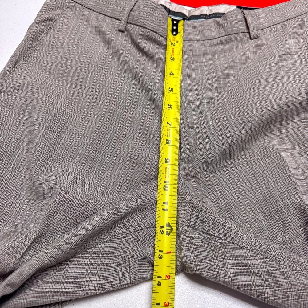 Banana Republic Dress Pants Mens 34 Gray Plaid Flat Front Business‎ Office 36x32